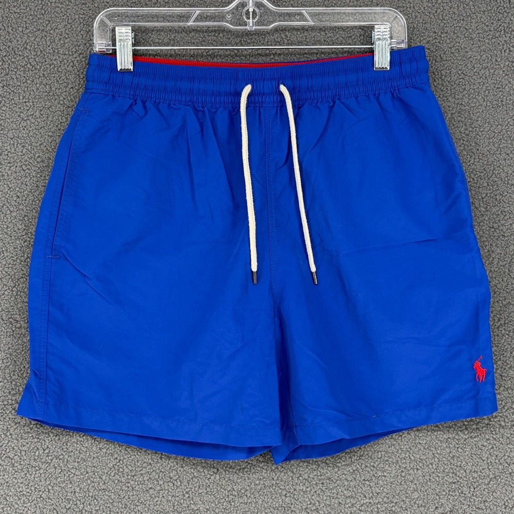 Polo Ralph Lauren Mens Royal Blue Swim Trunks Mesh Lined Shorts Medium